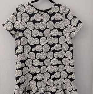 NWT Target Black Floral Drop Waist Dress Size M